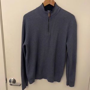 Bloomingdale’s Men’s Large Blue Waffle Quarterzip Sweater